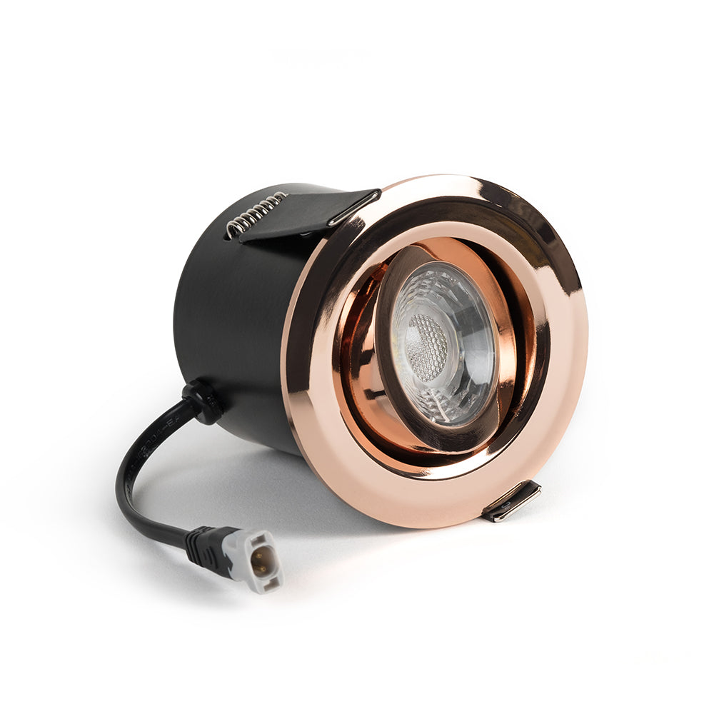 Rose Gold Tiltable Adjustable 2.8k Fire Rated LED 6W IP44 Dimmable Downlight