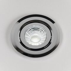 LED Downlights Polished Chrome Adjustable Tiltable 4K Fire Rated LED 6W IP44 Dimmable Downlight