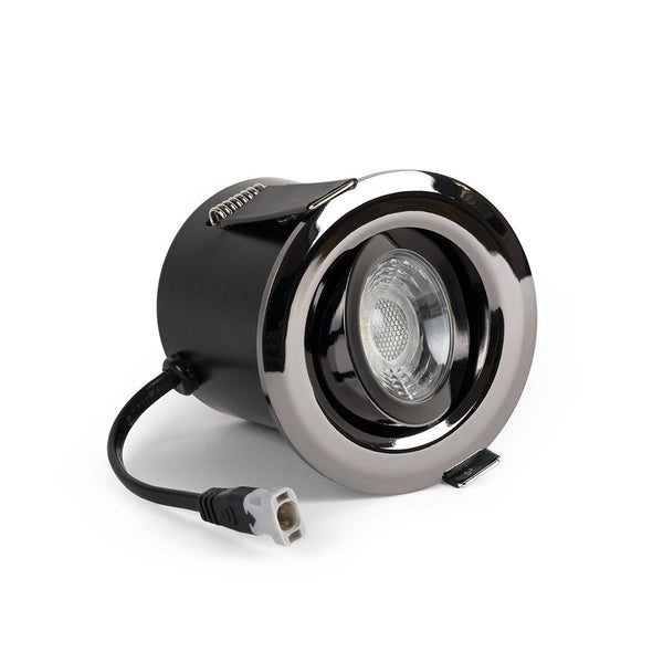Black Nickel Tiltable 3K Warm White Fire Rated LED 6W IP44 High CRI Dimmable Downlight