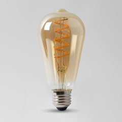 4w E27 ES Vintage Edison ST64 LED Light Bulb 1800K Spiral Filament Teardrop Dimmable