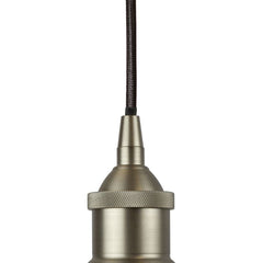 Modern Hand Painted Iron Pendant Lights Matt Black Small Trinity Metal Painted Pendant Light - Brushed Chrome Lamp Holder & Ceiling Rose