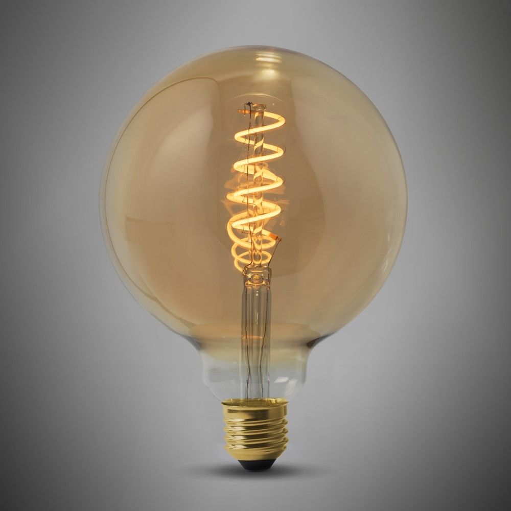 4W E27 ES Vintage Edison G125 LED Light Bulb 1800K Spiral Filament High CRI Dimmable