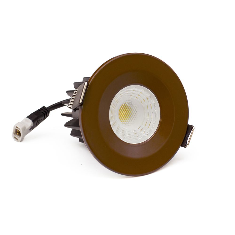 Brown CCT Fire Rated LED Dimmable 10W IP65 Downlight