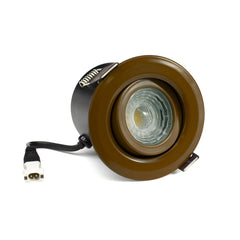 Brown Tiltable Adjustable 4K Fire Rated LED 6W IP44 Dimmable Downlight