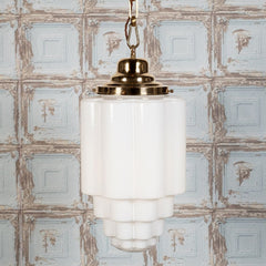 Pendant Lights Glasshouse Polished Brass Opal Art Deco Pendant Light
