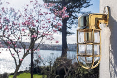 Industrial & Nautical Wall Lights Kemp IP66 Rated Polished Brass Wall Light - The Outdoor & Bathroom Collection