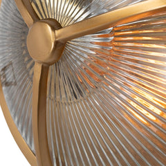 Carlisle Lacquered Brass IP66 Half Cover Prismatic Glass Wall Light - The Outdoor & Bathroom Collection