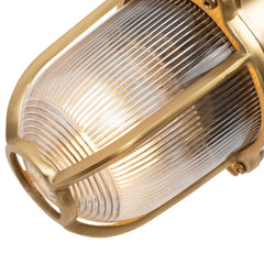 Industrial & Nautical Wall Lights Hopkin Lacquered Brass IP66 Prismatic Glass Light - The Outdoor & Bathroom Collection