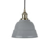 Modern Hand Painted Iron Pendant Lights French Grey Lincoln Painted Pendant Light - Brushed Chrome Lamp Holder & Ceiling Rose