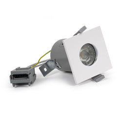 White GU10 Fire Rated IP65 Square Downlight