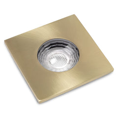Brushed Brass GU10 Fire Rated IP65 Square Downlight