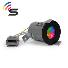 Matt Black Fire Rated Colour Changing Smart LED IP65 Downlight