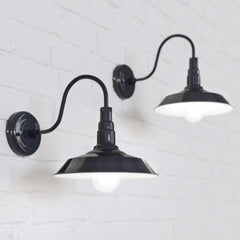 Hand Painted Iron Wall Lights Argyll Industrial Wall Light Squid Ink Navy Blue