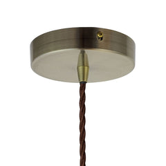 Modern Hand Painted Iron Pendant Lights Slate Grey Classic Painted Pendant Light - Antique Brass Lamp Holder & Ceiling Rose
